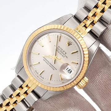 Rolex Datejust Silver Index 2-Tone Yellow Gold/Steel Jubilee 26mm Watch 69173