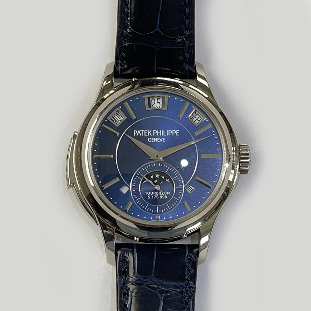 Patek Philippe Minute Repeater Perpetual Calendar 5207G-001 White Gold With Blue Leather Watch Blue Dial 2020