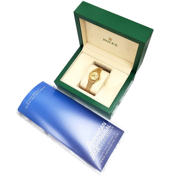 1986 Rolex President Champagne Index Yellow Gold 26mm Watch 69178 Box/Appraisal