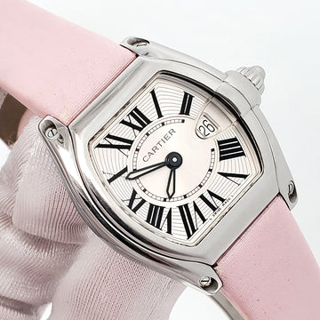 Cartier Roadster Ladies Silver Sunray Dial Steel 30mm Watch 2675 W62017V3