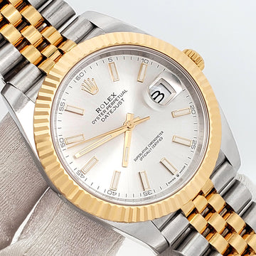 Rolex Datejust 41 126333 Silver Index 2-Tone Yellow Gold/Steel Jubilee Watch Box Papers