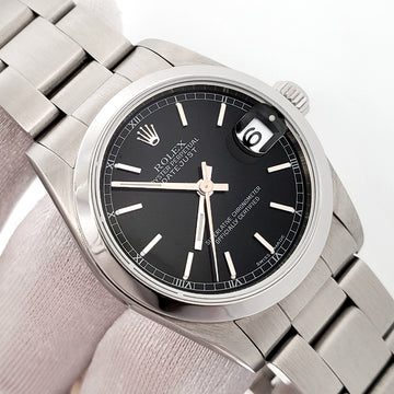 Rolex Datejust 31mm Midsize Black Index Steel Oyster Watch 78240