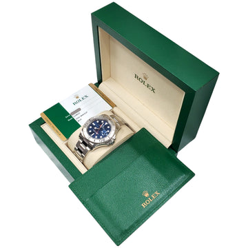2016 Rolex Yacht-Master Platinum Bezel/Blue Dial Steel 40mm Watch 116622 Box Papers
