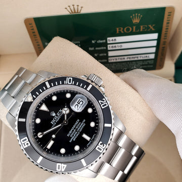 Rolex Submariner Date 16610 40mm Black Dial Steel Watch Box Papers