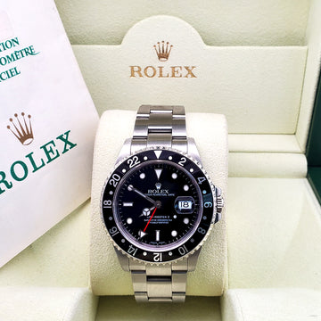 2000 Rolex GMT-Master II 40mm Steel Watch 16710 Box Papers