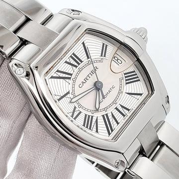 Mint Cartier Roadster 37mm Silver Roman Dial Steel Watch W62025V3 2510