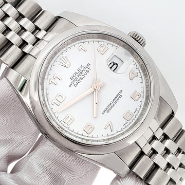 Rolex Datejust White Arabic Jubilee Steel 36mm Watch 116200