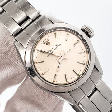 1967 Rolex Oyster Perpetual Lady 6618 Silver Index Dial Steel Oyster 24mm Watch