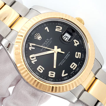 Rolex Datejust II 41mm 116333 Black Arabic Dial 2-tone Watch Box/Papers/Tag