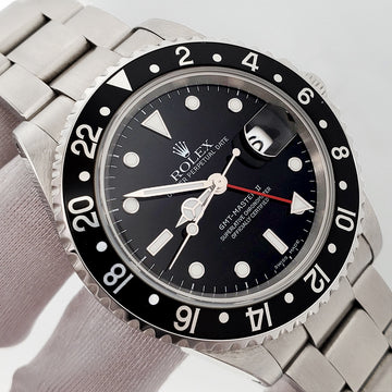 2001 Rolex GMT-Master II 40mm Steel Watch 16710 Box Papers
