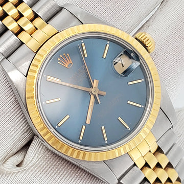 Rolex Datejust 31mm Blue Index 2-tone Yellow Gold/Steel Jubilee Watch 68273
