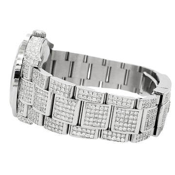 Rolex Datejust 36mm 12.4ct Diamonds Emeralds Bezel/Case/Bracelet Blue Index Dial Steel Watch Box Papers