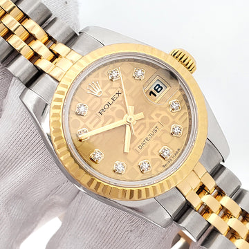Rolex Datejust Factory Jubilee Diamond Dial Yellow Gold/Steel 26mm 179173 Watch Box/Apr