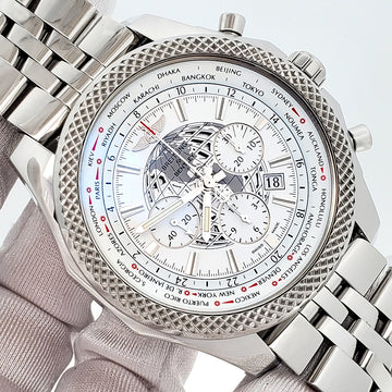 Breitling Bentley GMT B05 Unitime White Dial Mens 49mm Watch AB0521