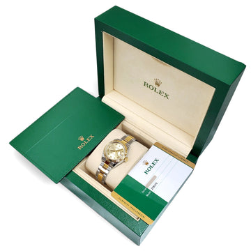 2018 Rolex Datejust Champagne Roman Yellow Gold/Steel 28mm Oyster Watch 279173 Box Papers