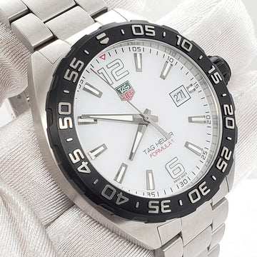 Tag Heuer Formula 1 Date Quartz 41mm White Dial Steel Watch WAZ1111.BA0875