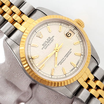 Rolex Datejust Cream Jubilee Dial Yellow Gold/Steel 31mm Watch 68273