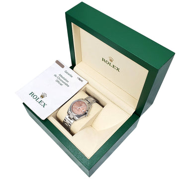 2006 Rolex Datejust Salmon Roman Steel Oyster 31mm Watch 178240 Box Papers