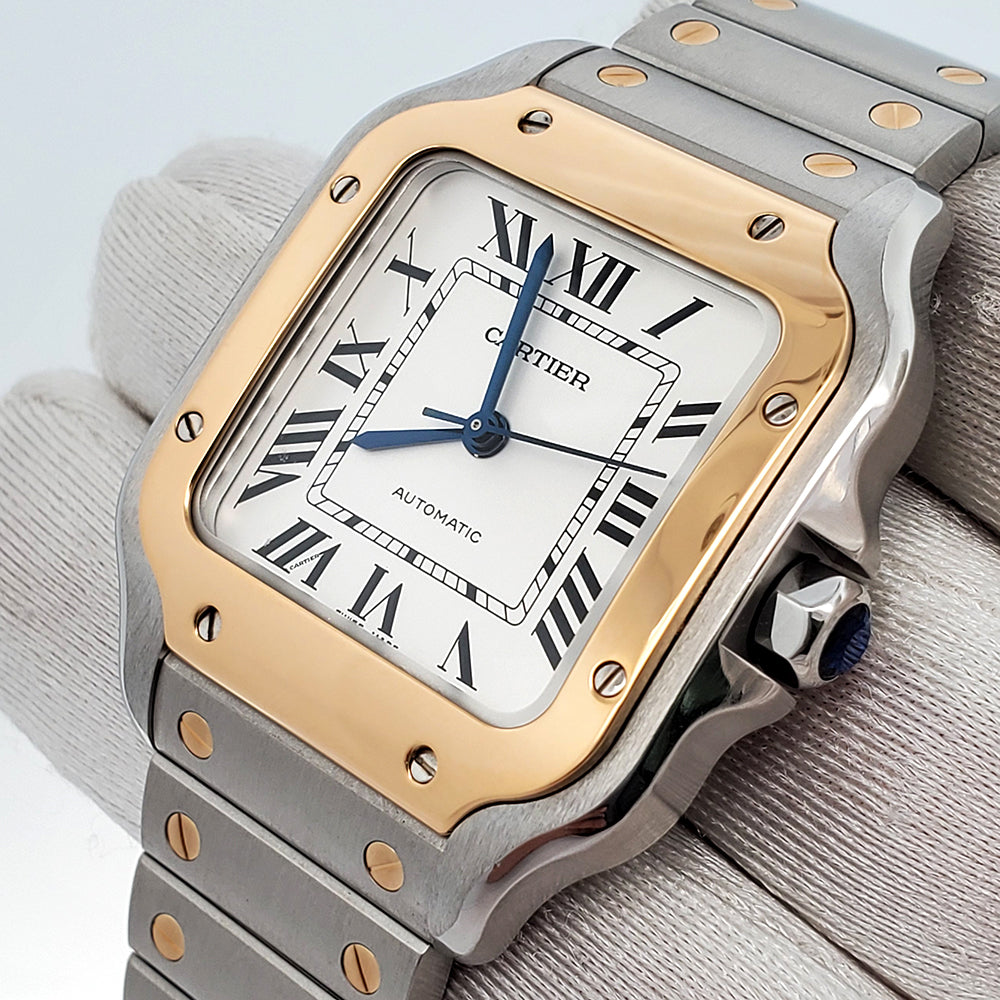 Cartier Santos 2-Tone Gold Steel Watch W2SA0007 ElegantSwiss