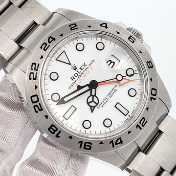 Unpolished 2024 Rolex Explorer II 42mm Polar White Steel Oyster Watch 226570 Box/Papers/Tag