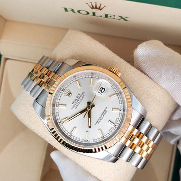 Rolex Datejust 36mm 116233 Silver Index 2-tone Yellow Gold/Steel Jubilee Watch