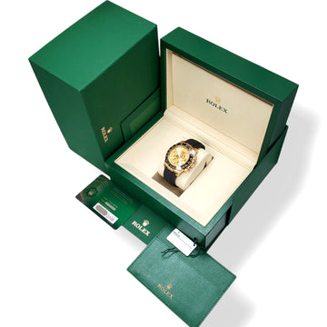 2020 Unworn Stickered Rolex Cosmograph Daytona Yellow Gold Factory Champagne Diamond Dial 40mm Watch 116518LN Oysterflex Box/Papers/Tag