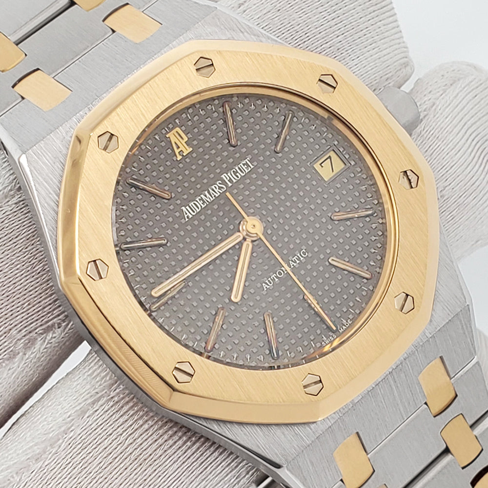 Audemars Piguet Royal Oak Grey Tapisserie Dial Steel Yellow Gold 36mm Automatic Watch 14700SA