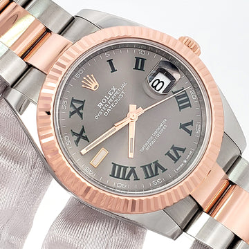 2021 Rolex Datejust 41 Wimbledon Slate Dial 126331 2-Tone Rose Gold/Steel Oyster Watch Box Papers