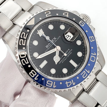 Stickered Rolex GMT-Master II "Batman" Blue/Black Steel Oyster 40mm Watch 116710BLNR Box Papers