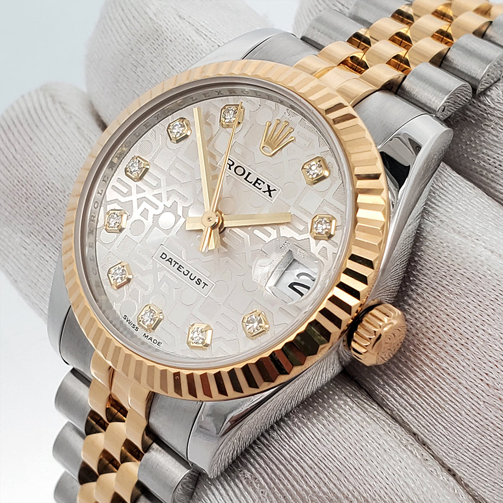 Rolex Datejust 31mm 178273 Factory Diamond Silver Jubilee 2-tone Yellow Gold/Steel Watch