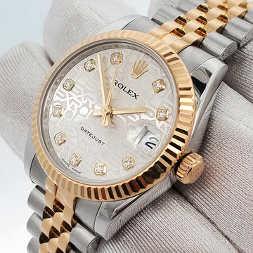 Rolex Datejust 31mm 178273 Factory Diamond Silver Jubilee 2-tone Yellow Gold/Steel Watch Box Papers