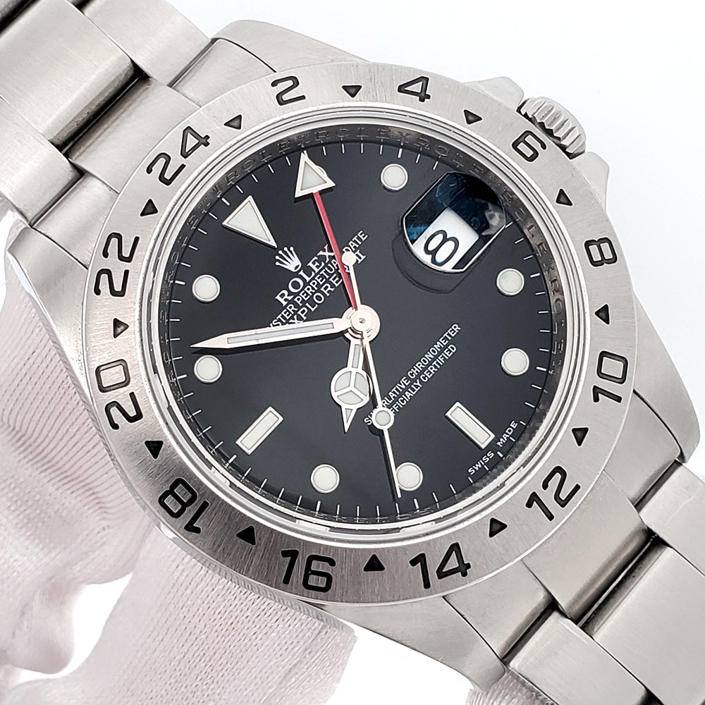 Rolex Explorer II Special 3186 Movement Steel 40mm Watch 16570 Box Papers