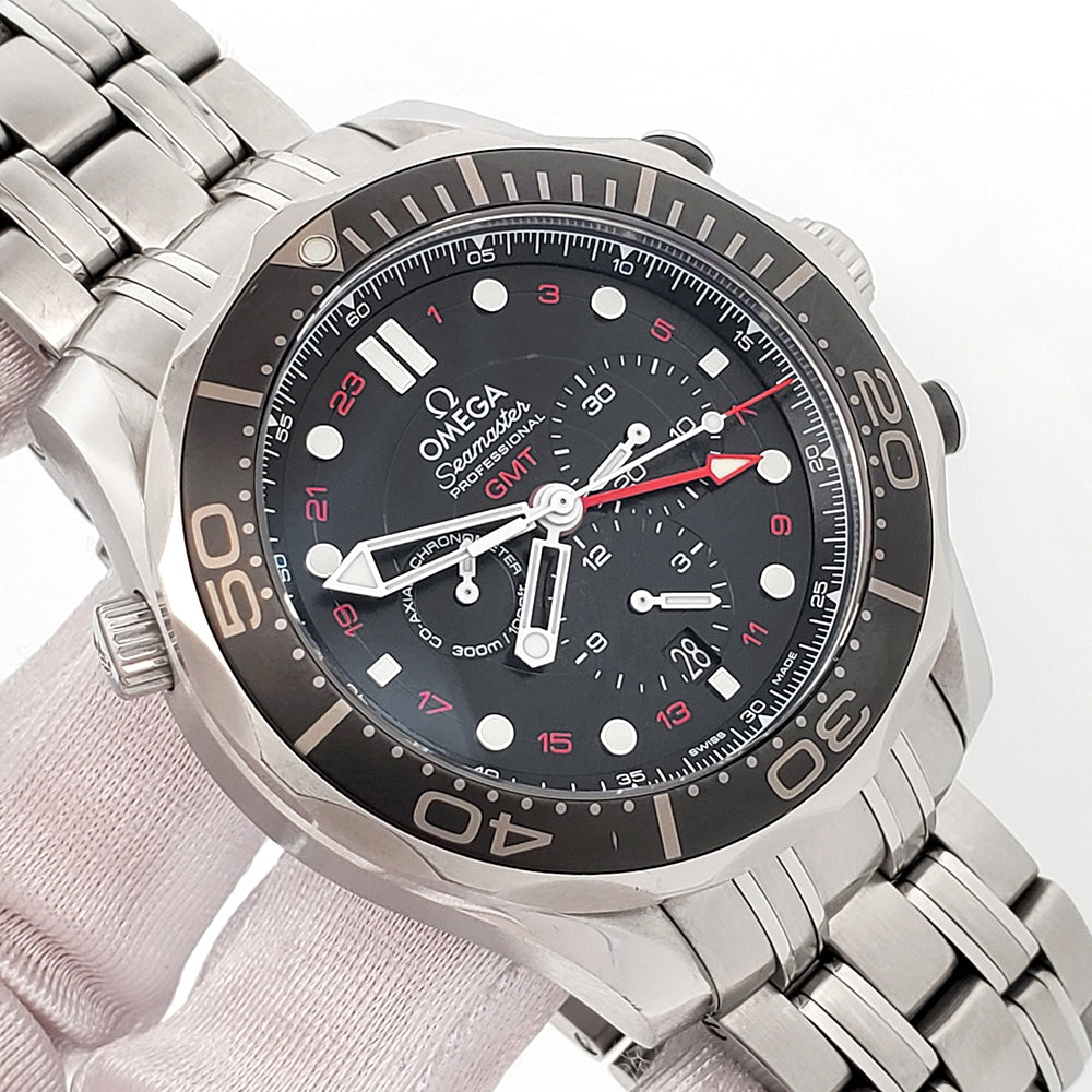 2025 Omega Seamaster Diver GMT Steel Mens 44mm Watch 212.30.44.52.01.001 Box Papers