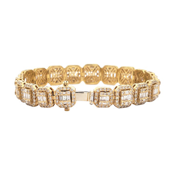 14.8ct Diamond 14k Yellow Gold  8” Bracelet