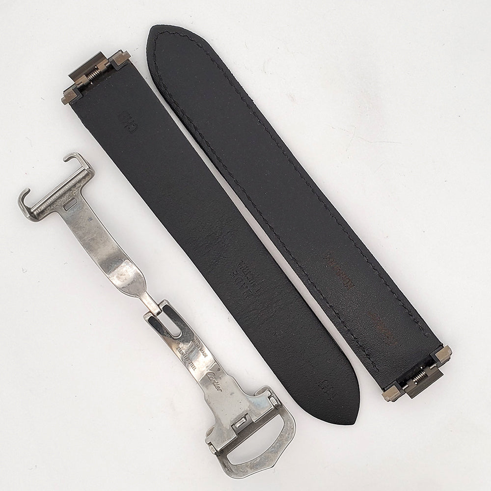 Unworn Cartier Roadster OEM Black Canvas Strap 19mm KD68JU64