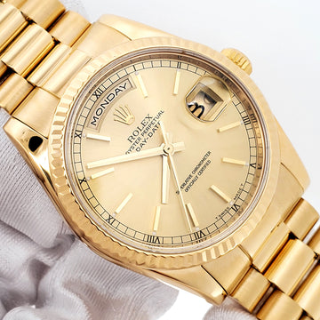 Rolex Yellow Gold President Day-Date Champagne Index Dial 36mm Watch 118238 Box/Papers/Tag