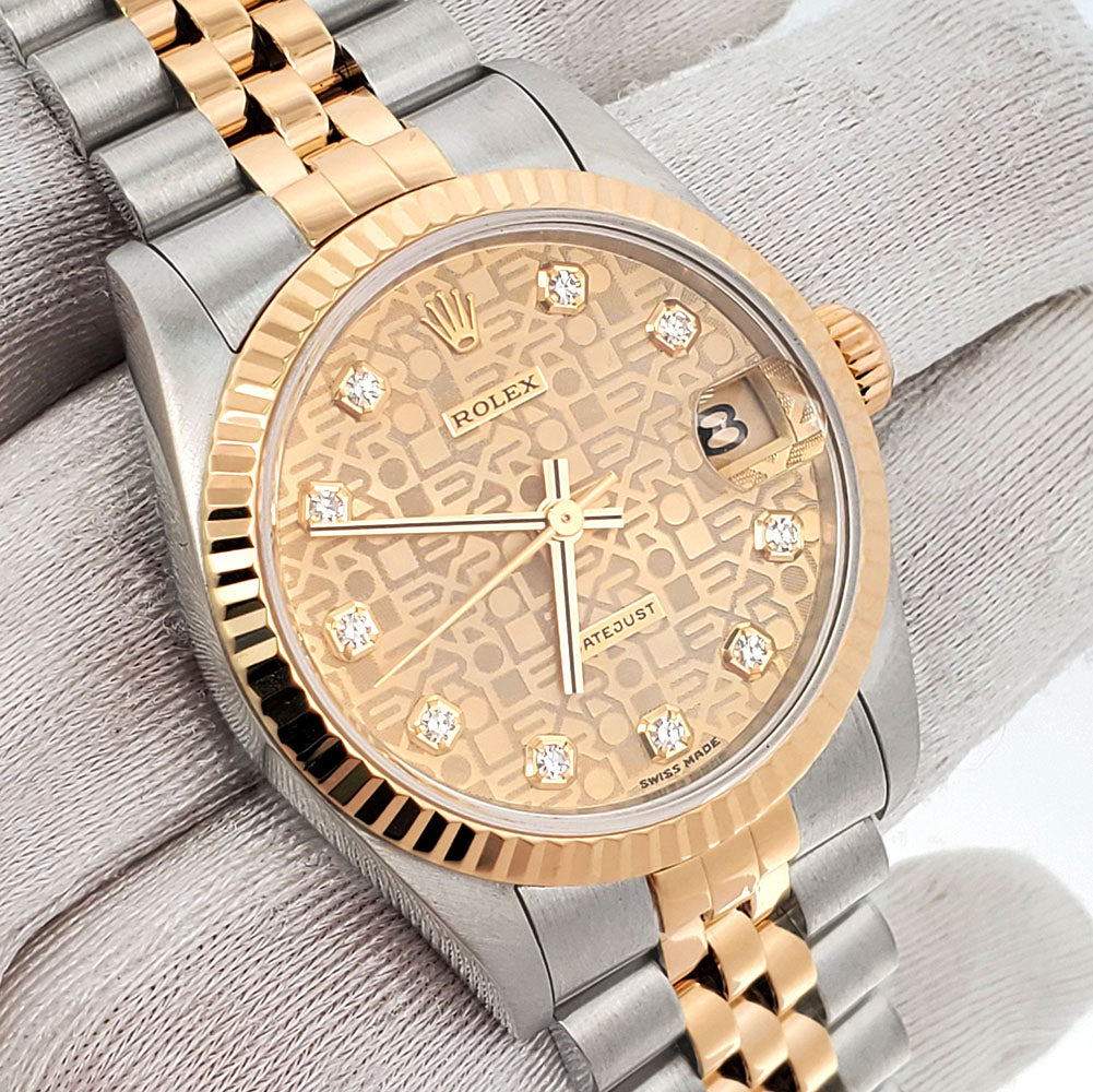 Rolex Datejust 31mm 2-tone Factory Champagne Jubilee Diamond Watch 178273