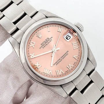 2004 Rolex Datejust Midsize 31mm 78240 Smooth Bezel Salmon Roman Dial Steel Watch Papers/Tag