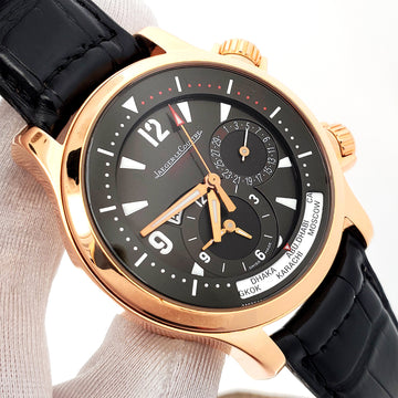 Jaeger Lecoultre Master Compressor Geographic World Time 18k Rose Gold 42mm Watch 146.2.83