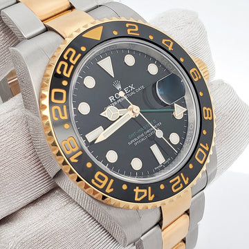 Rolex GMT-Master II 40mm Ceramic Bezel 2-Tone Yellow Gold/Steel Watch 116713LN Box Papers