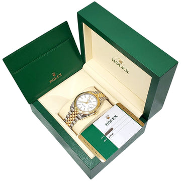 2019 Rolex Datejust 41 126333 White Index 2-tone Yellow Gold/Steel Jubilee Watch Box Papers