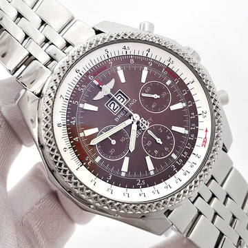 Breitling Bentley 6.75 Chronograph 49mm Brown Index Big Date Steel Watch A44362