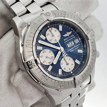 Breitling Chrono SuperOcean Day-Date 42mm Blue Concentric Dial Steel Watch A13340