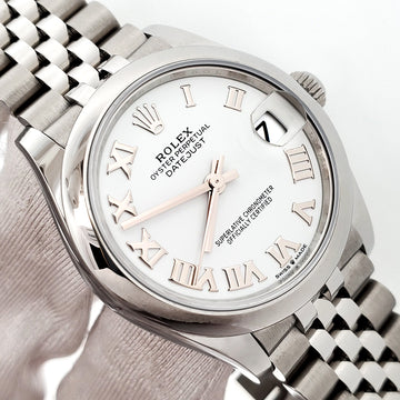 2023 Rolex Datejust 278240 White Roman Dial Steel Jubilee 31mm Watch Box Papers