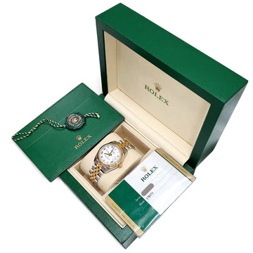 2014 Rolex Datejust White Roman 2-tone Yellow Gold/Steel Jubilee 31mm Watch 178273 Box Papers
