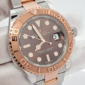 Rolex Yacht-Master 40mm Chocolate Dial 2-Tone Rose Gold/Steel Watch 116621 Box Papers