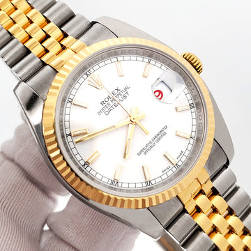2009 Rolex Datejust 36mm 116233 White Index Dial Jubilee Watch Box Papers