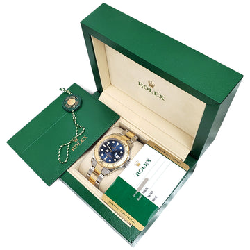 2016 Rolex Yacht-Master Blue Dial 2-Tone Yellow Gold/Steel 40mm Watch 16623 Box/Papers