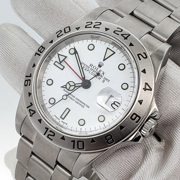 Rolex Explorer II 40mm Polar White Steel Oyster Watch 16570 Box Papers