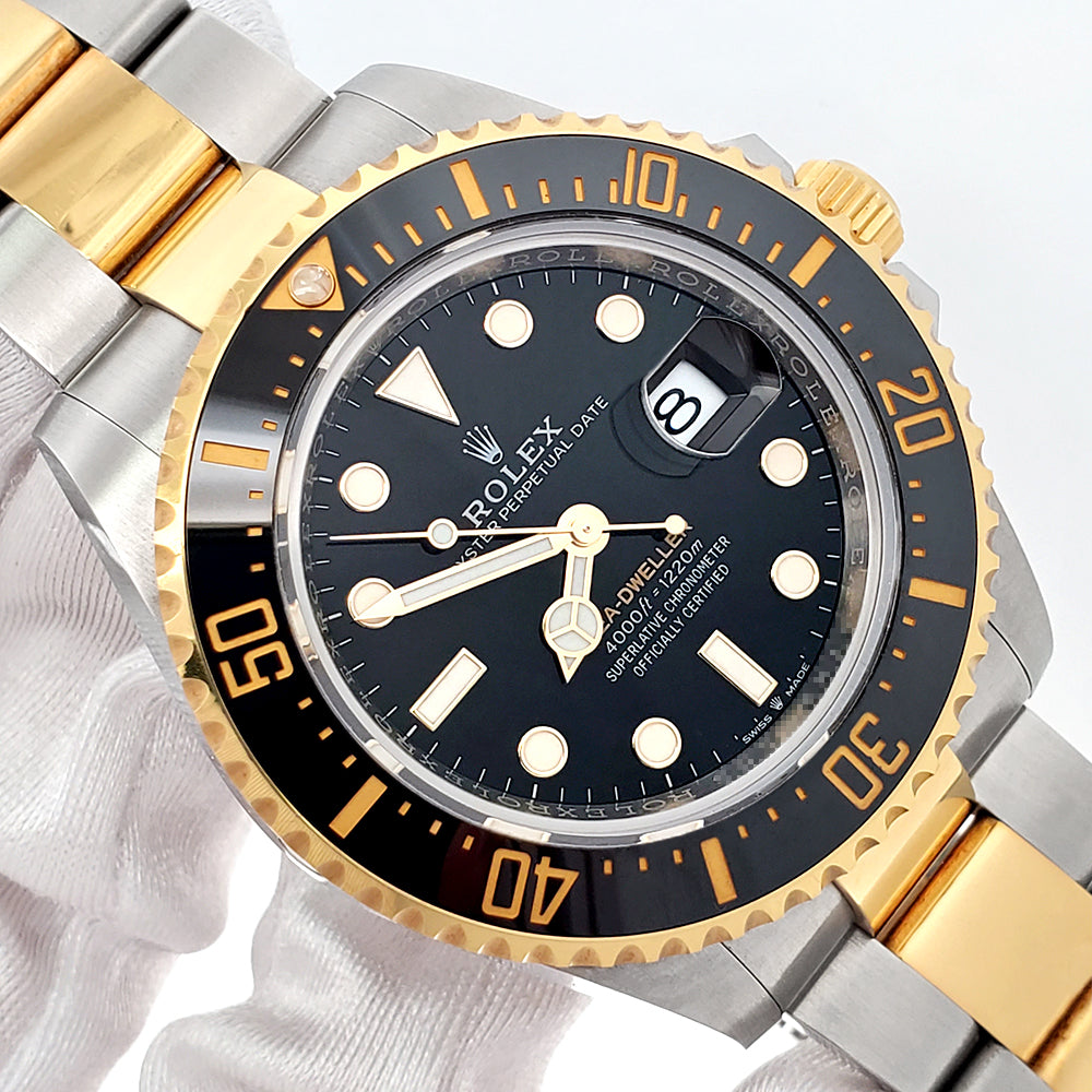 2022 Rolex Sea-Dweller 43mm 126603 Black Ceramic Yellow  Gold/Steel Watch Box Papers